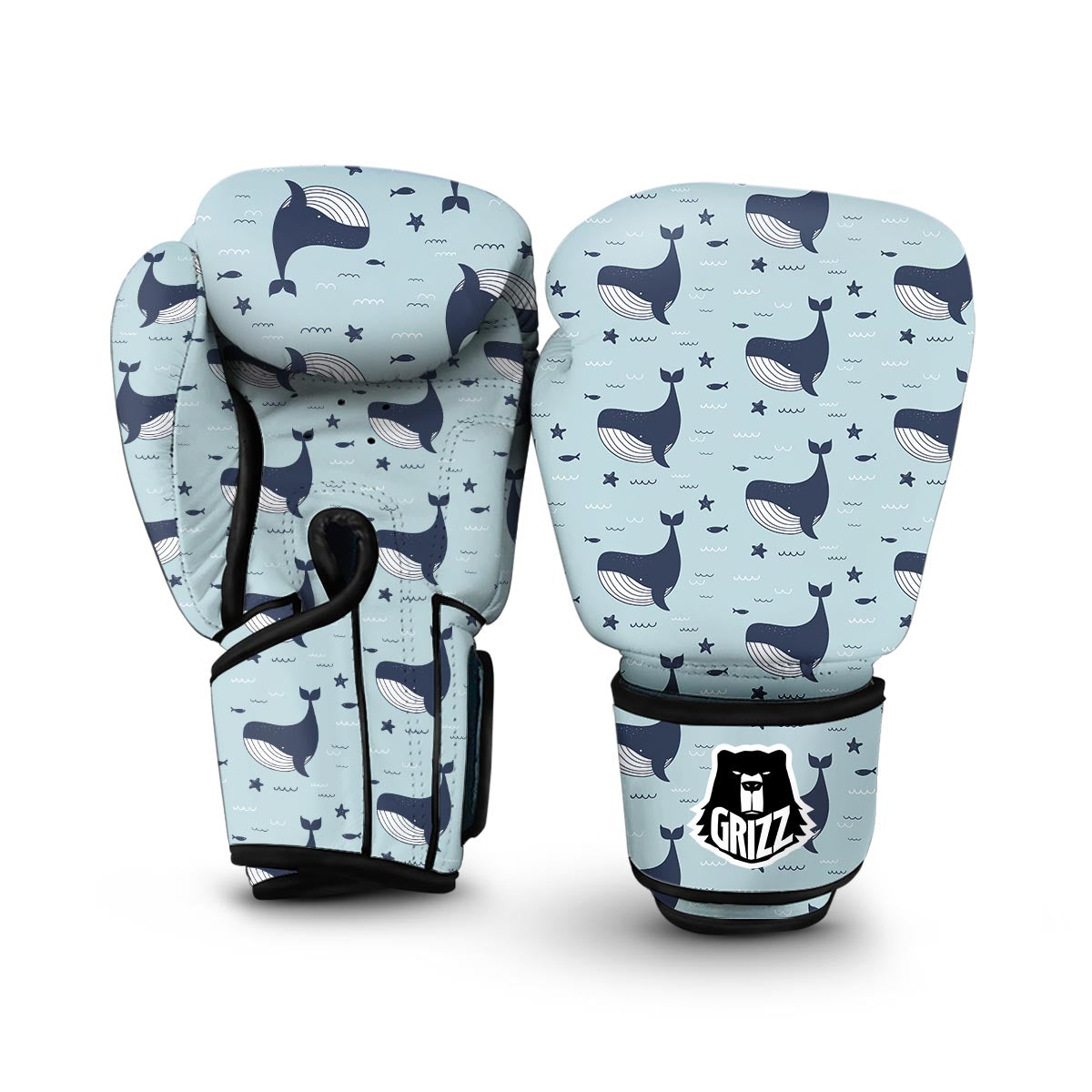 Humpback Whale Print Pattern Boxing Gloves-grizzshop