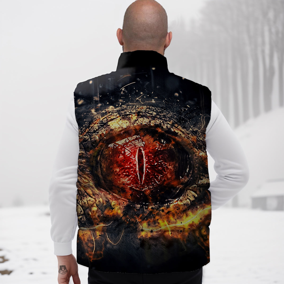 Humpback Whale Print Pattern Down Vest-grizzshop