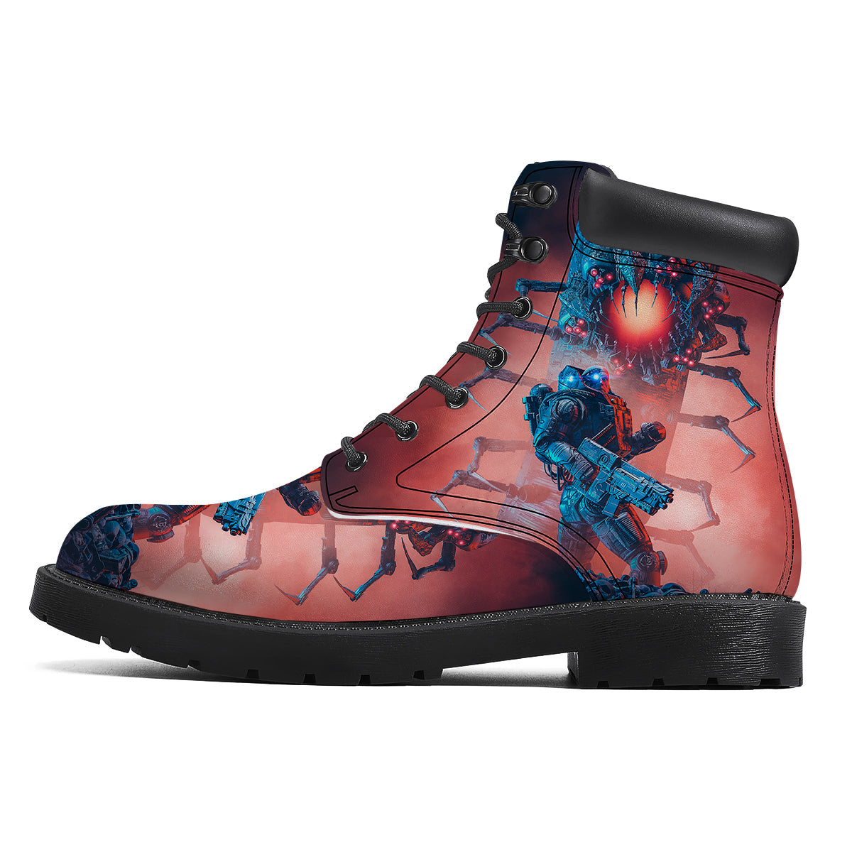 Hunting Alien Worm Print Boots-grizzshop