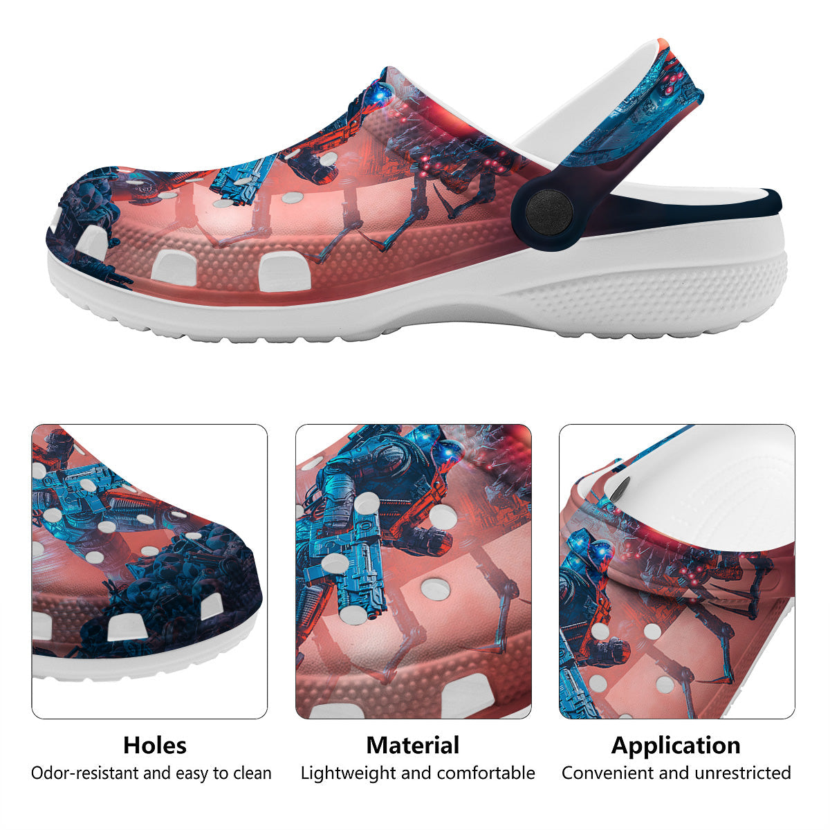 Hunting Alien Worm Print Clog-grizzshop