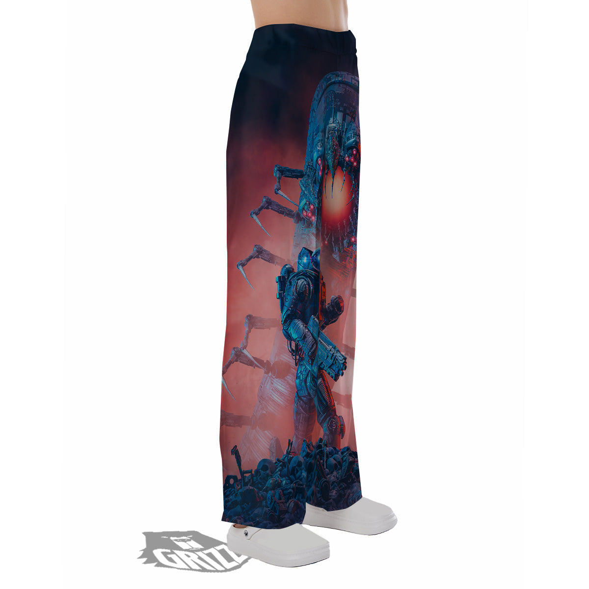 Hunting Alien Worm Print Pajama Pants-grizzshop