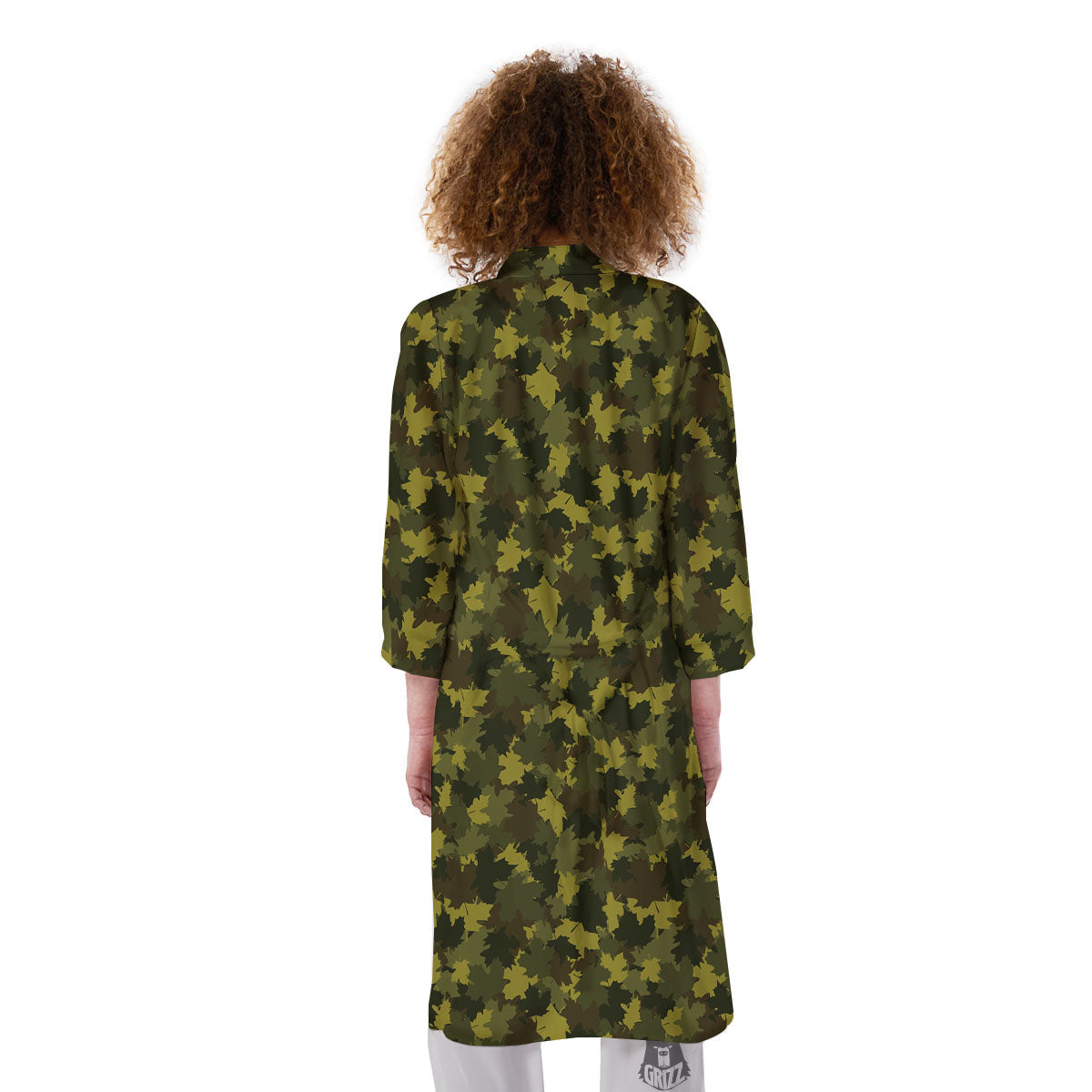 Hunting Camouflage Fall Leaves Print Kimono-grizzshop