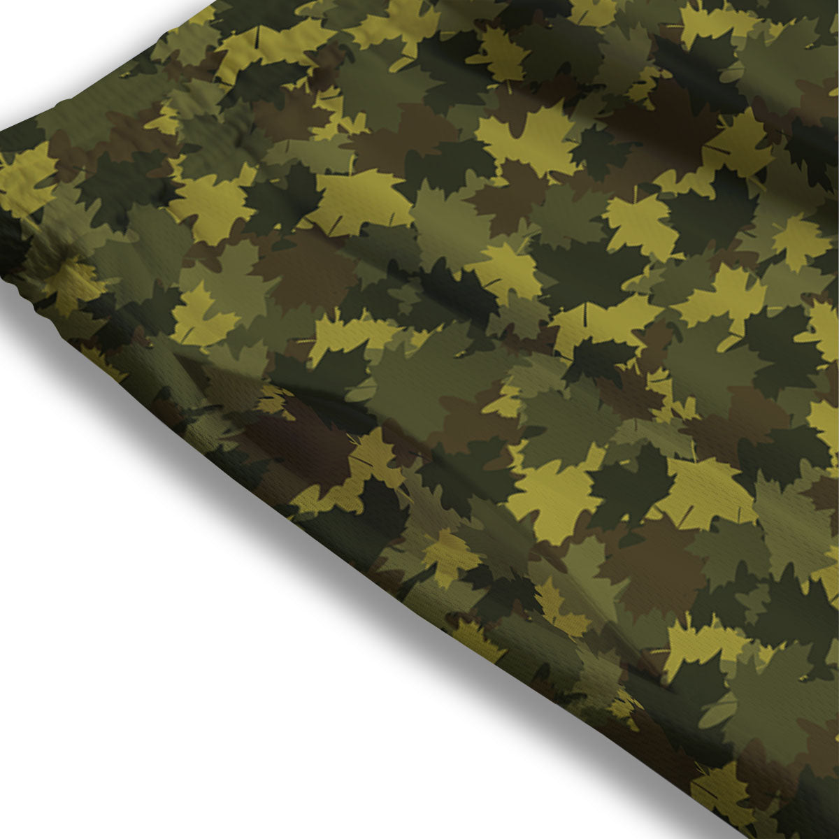 Hunting Camouflage Fall Leaves Print Mesh Shorts