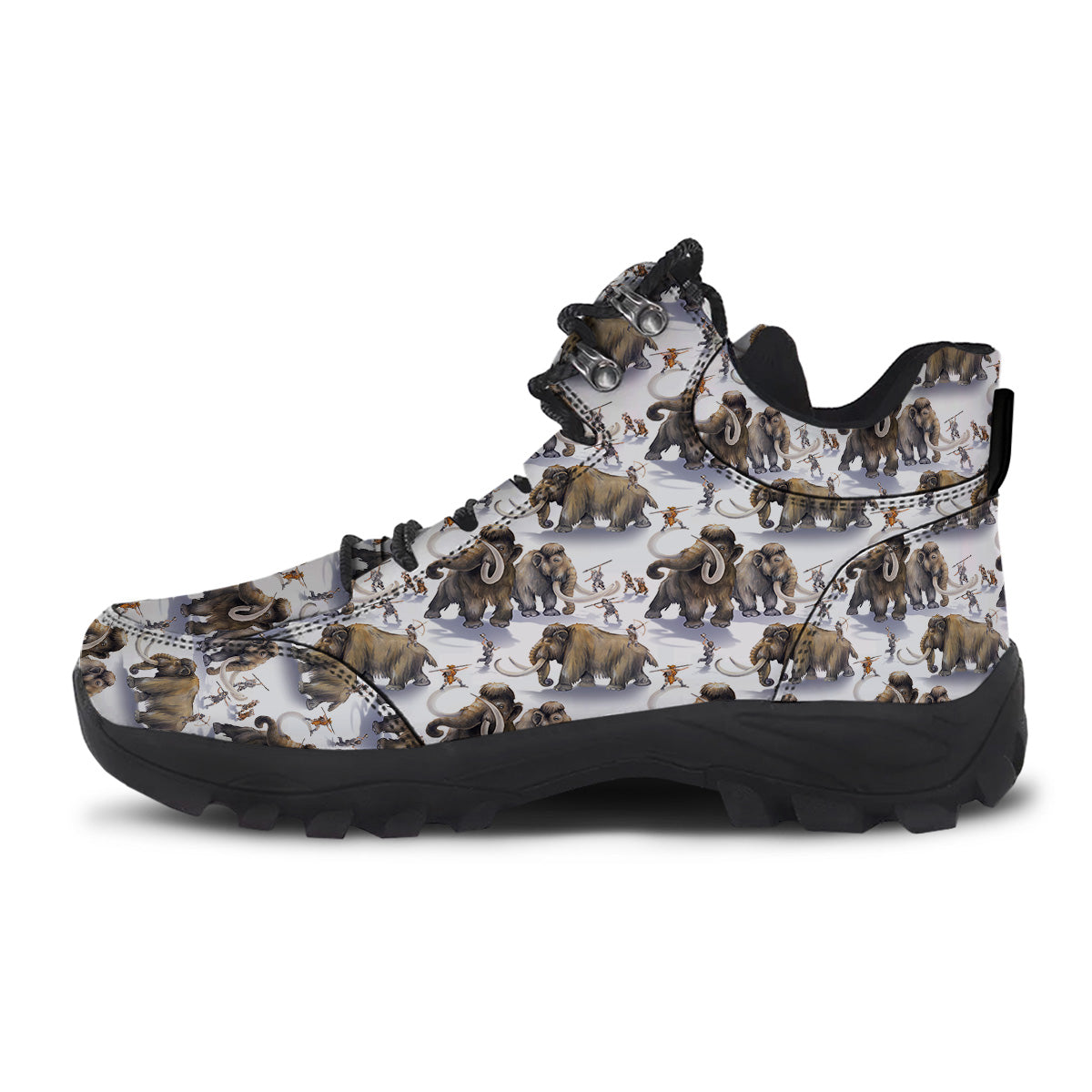 Hunting Mammoth Print Pattern Hiking Shoes-grizzshop