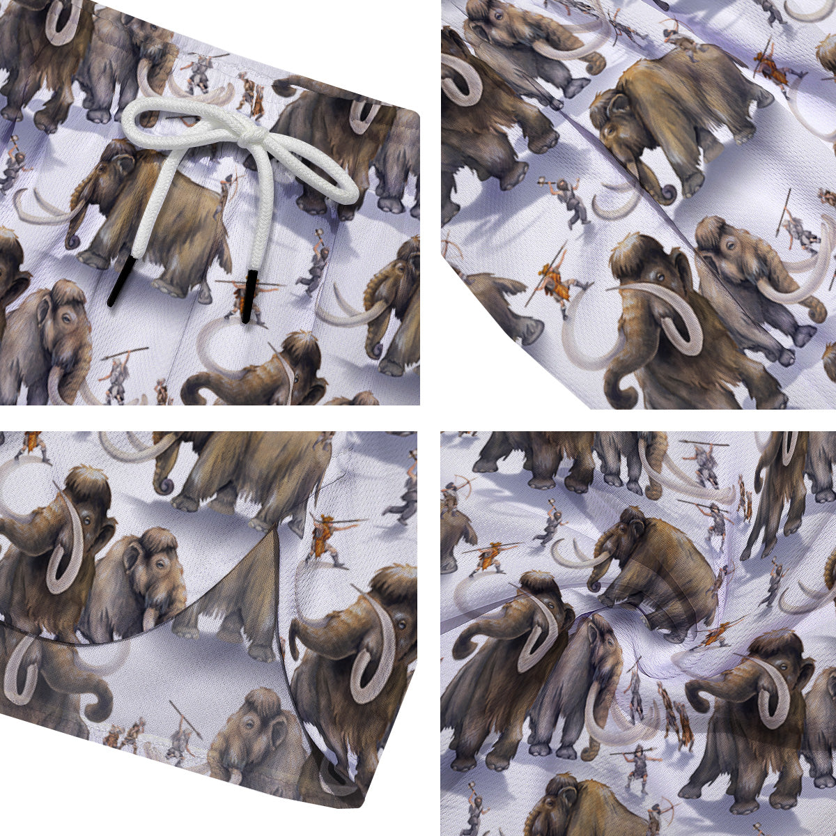Hunting Mammoth Print Pattern Men's Running Shorts-grizzshop