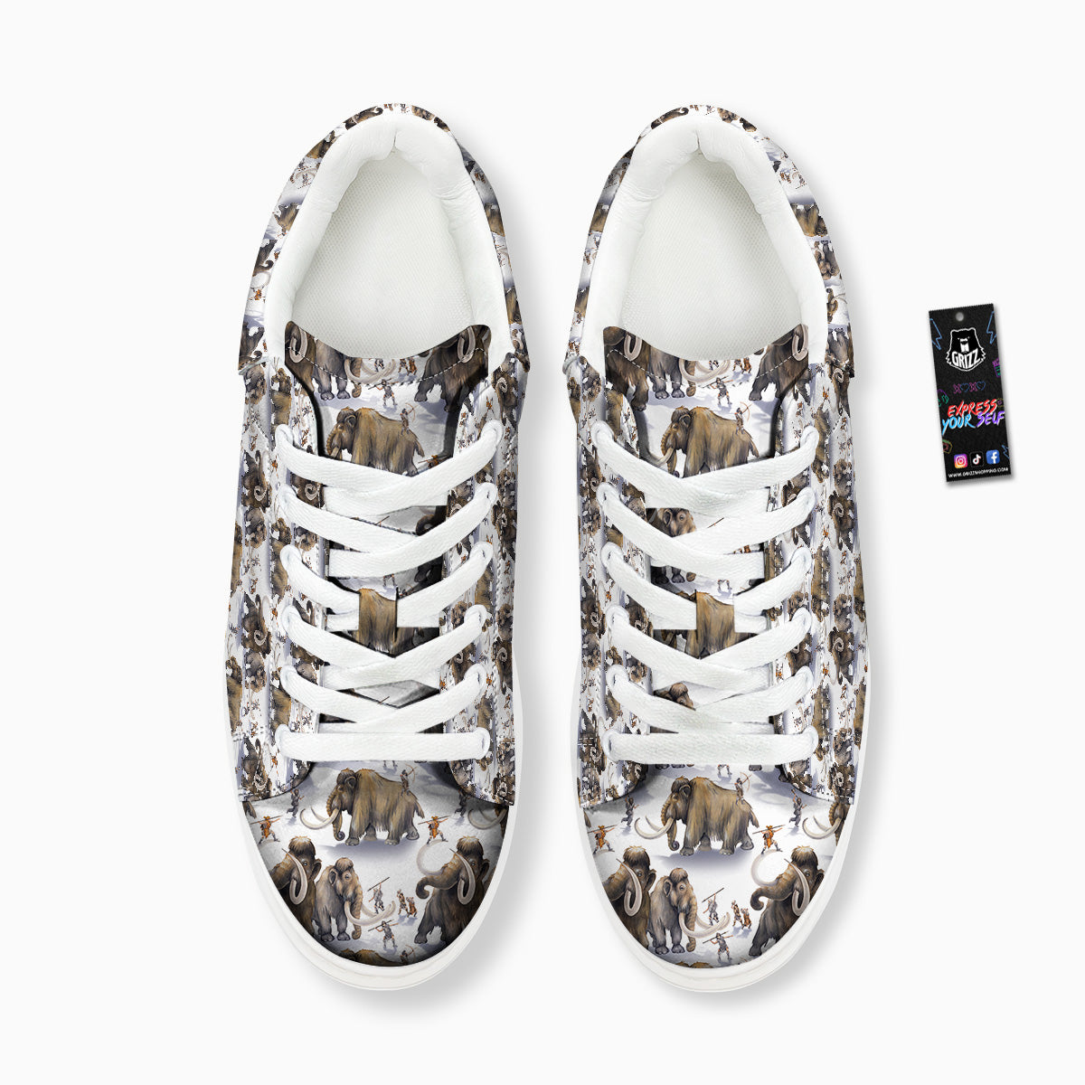 Hunting Mammoth Print Pattern Platform Shoes-grizzshop