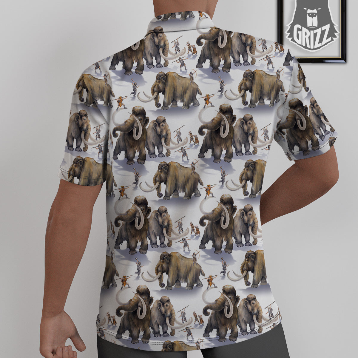 Hunting Mammoth Print Pattern Untucked Shirts-grizzshop