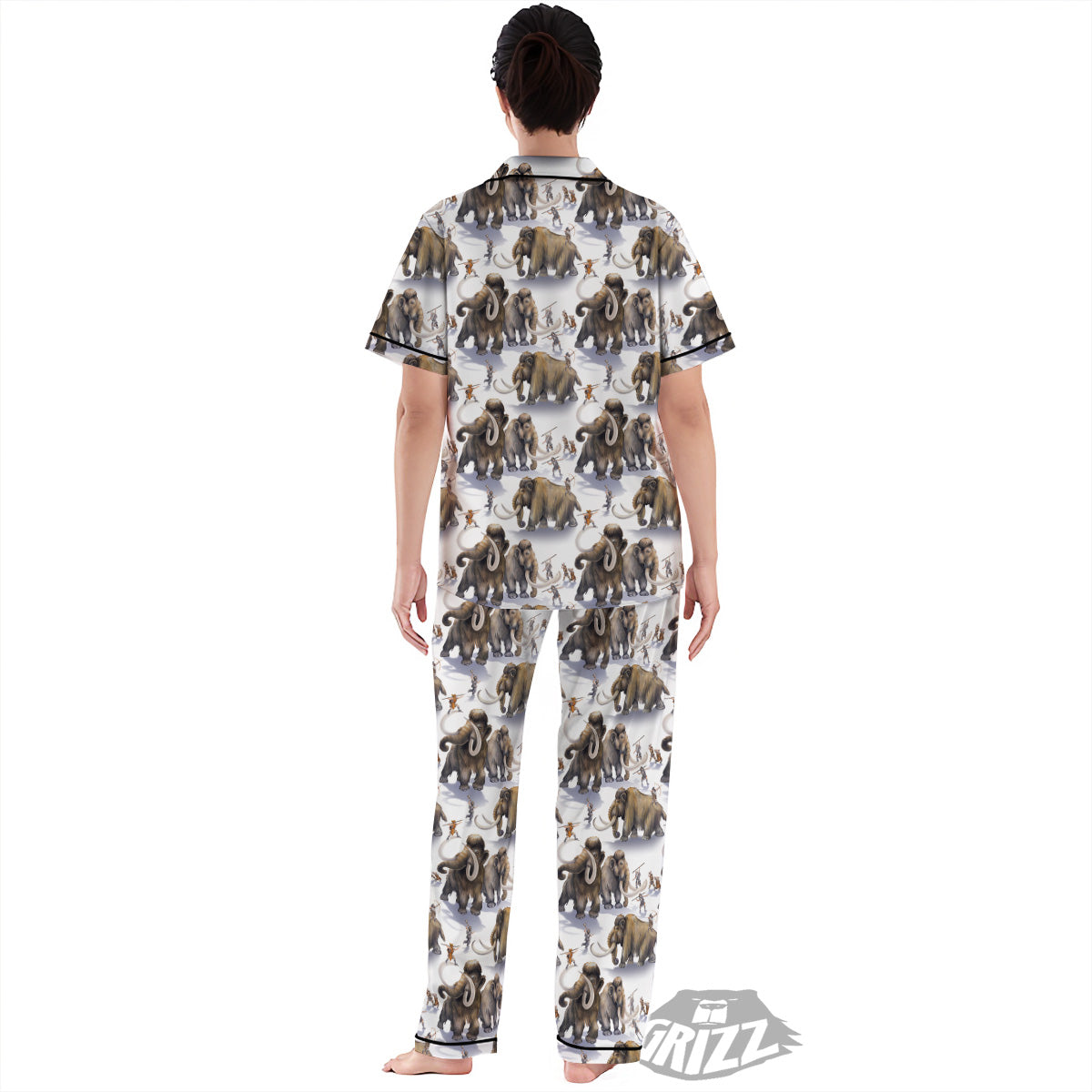 Hunting Mammoth Print Pattern Women's Pajamas Set-grizzshop