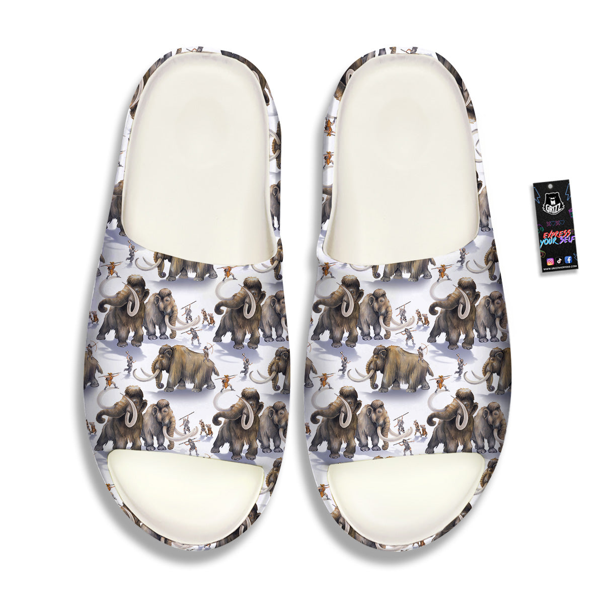 Hunting Mammoth Print Pattern Sandals-grizzshop