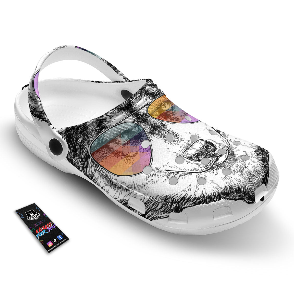 Husky Hippie Siberian Print Clog-grizzshop