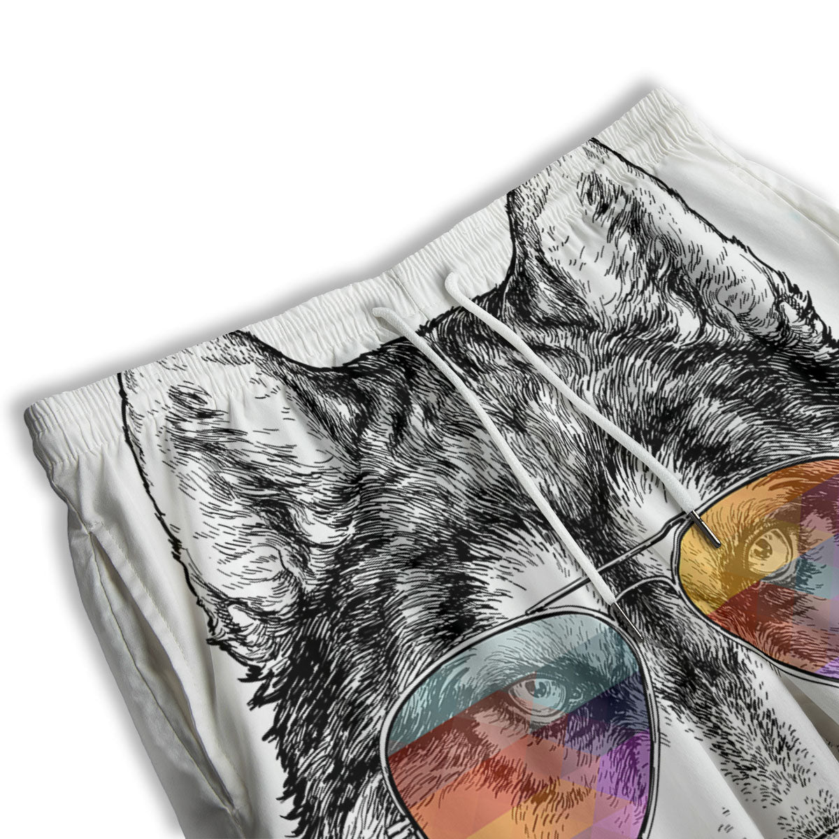 Husky Hippie Siberian Print Men's Athletic Shorts