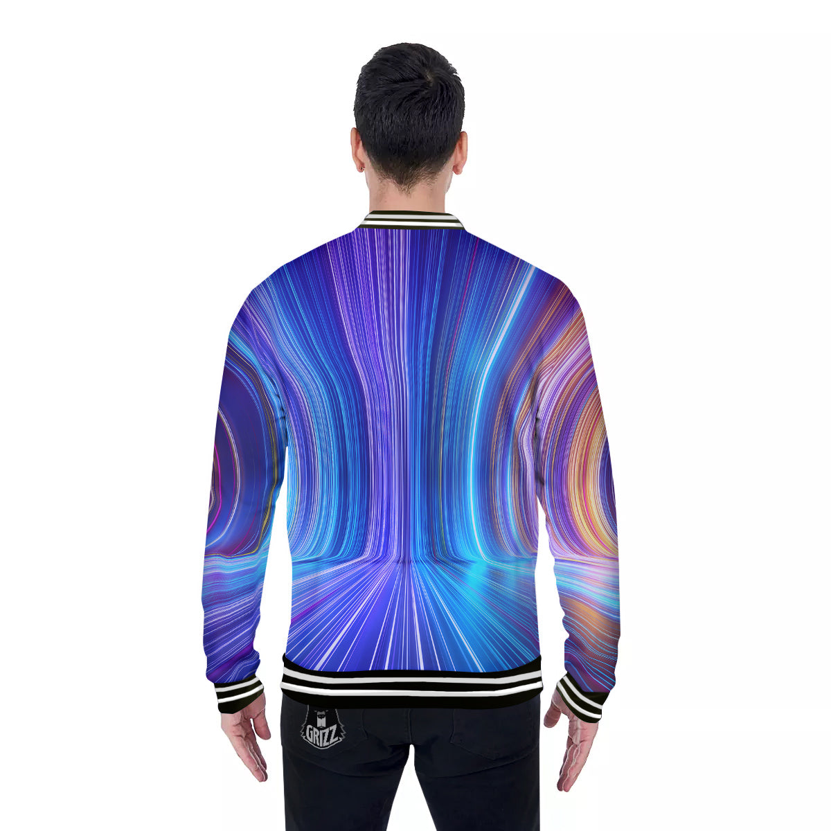 Hyperspace Colorful Print Baseball Jacket-grizzshop