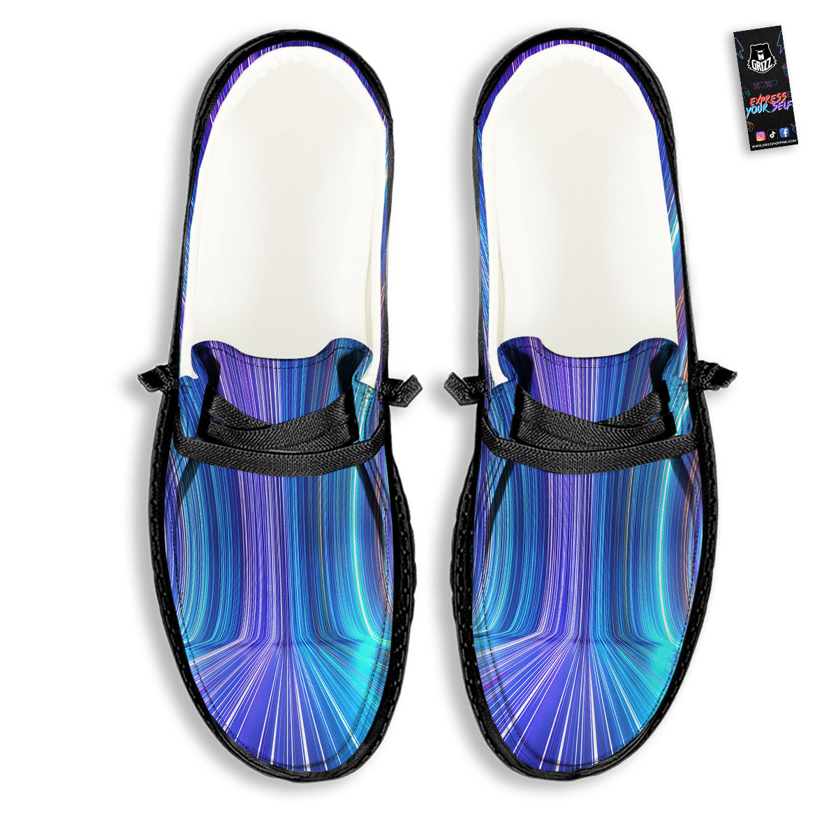 Hyperspace Colorful Print Black Loafers-grizzshop