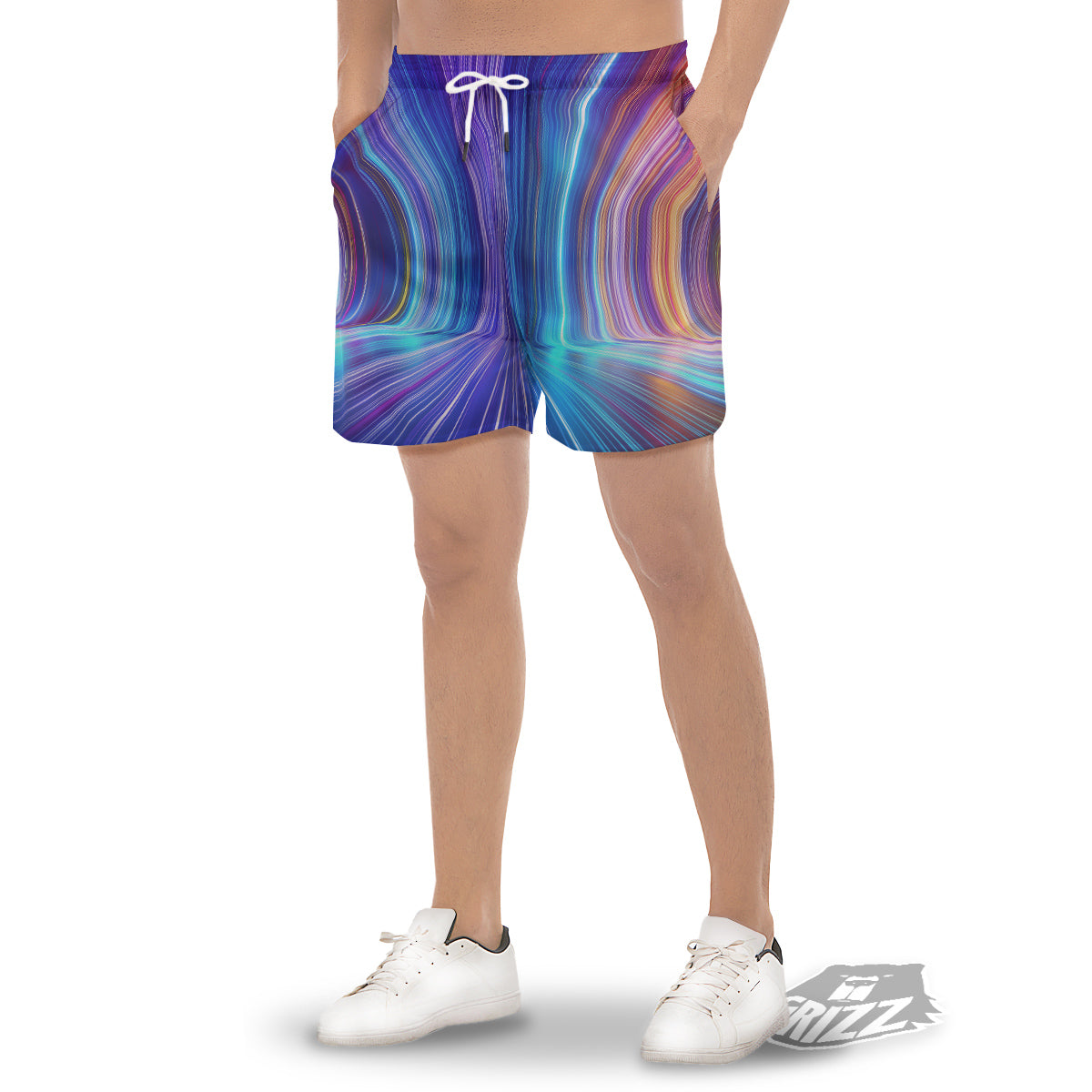 Hyperspace Colorful Print Men's Gym Shorts-grizzshop