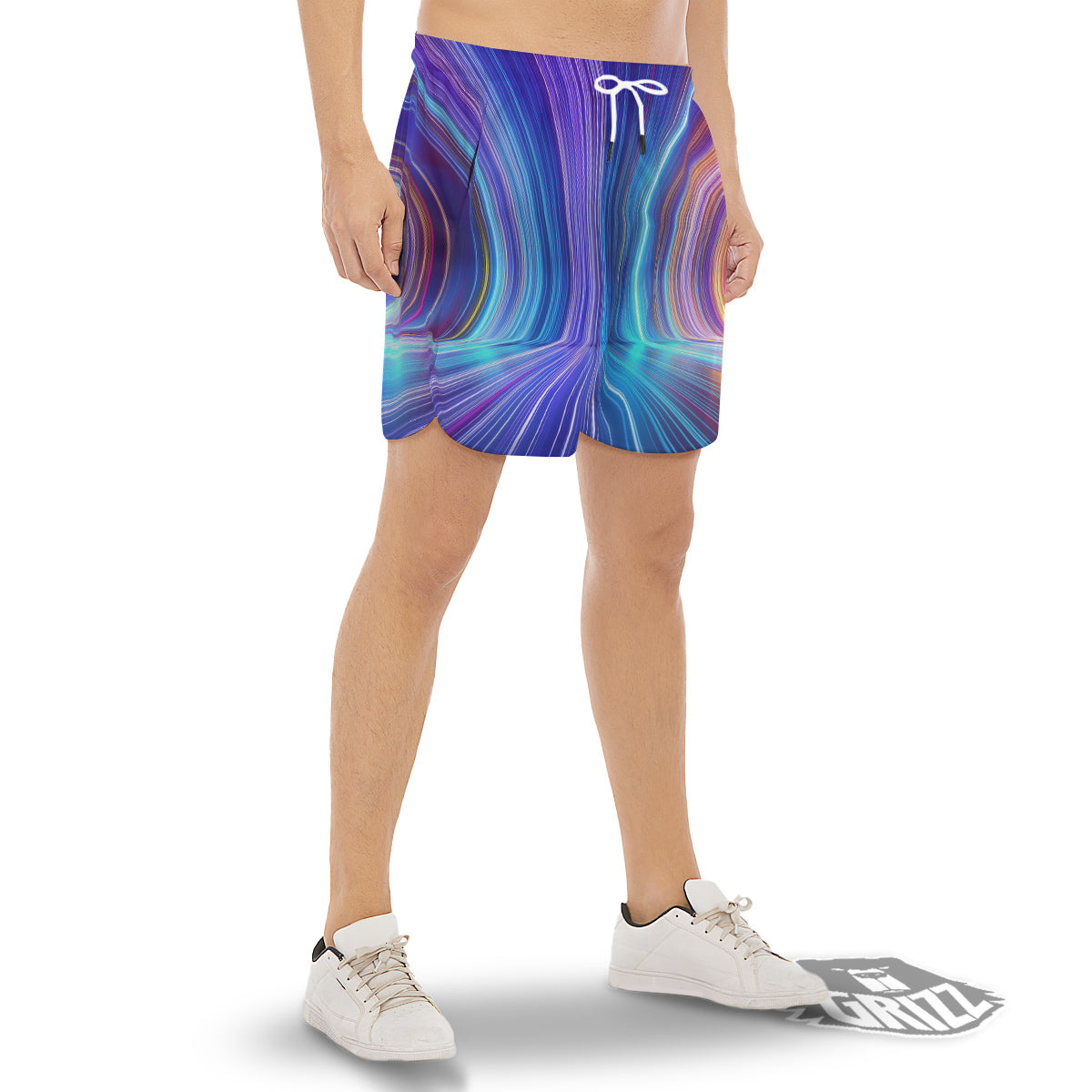 Hyperspace Colorful Print Men's Gym Shorts-grizzshop