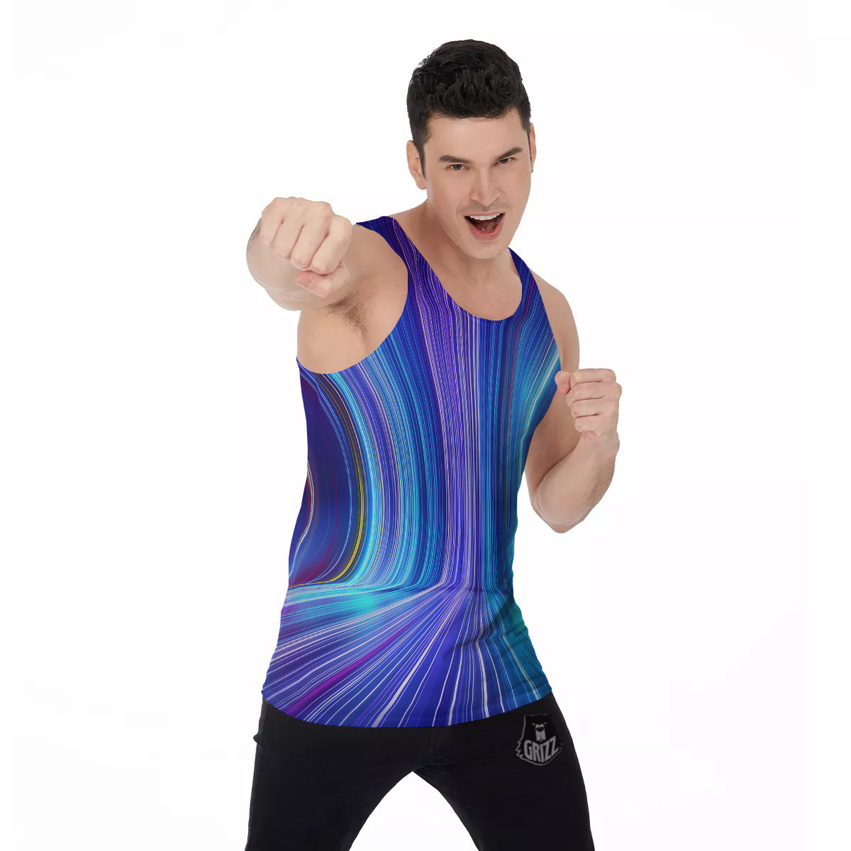 Hyperspace Colorful Print Men's Tank Top-grizzshop