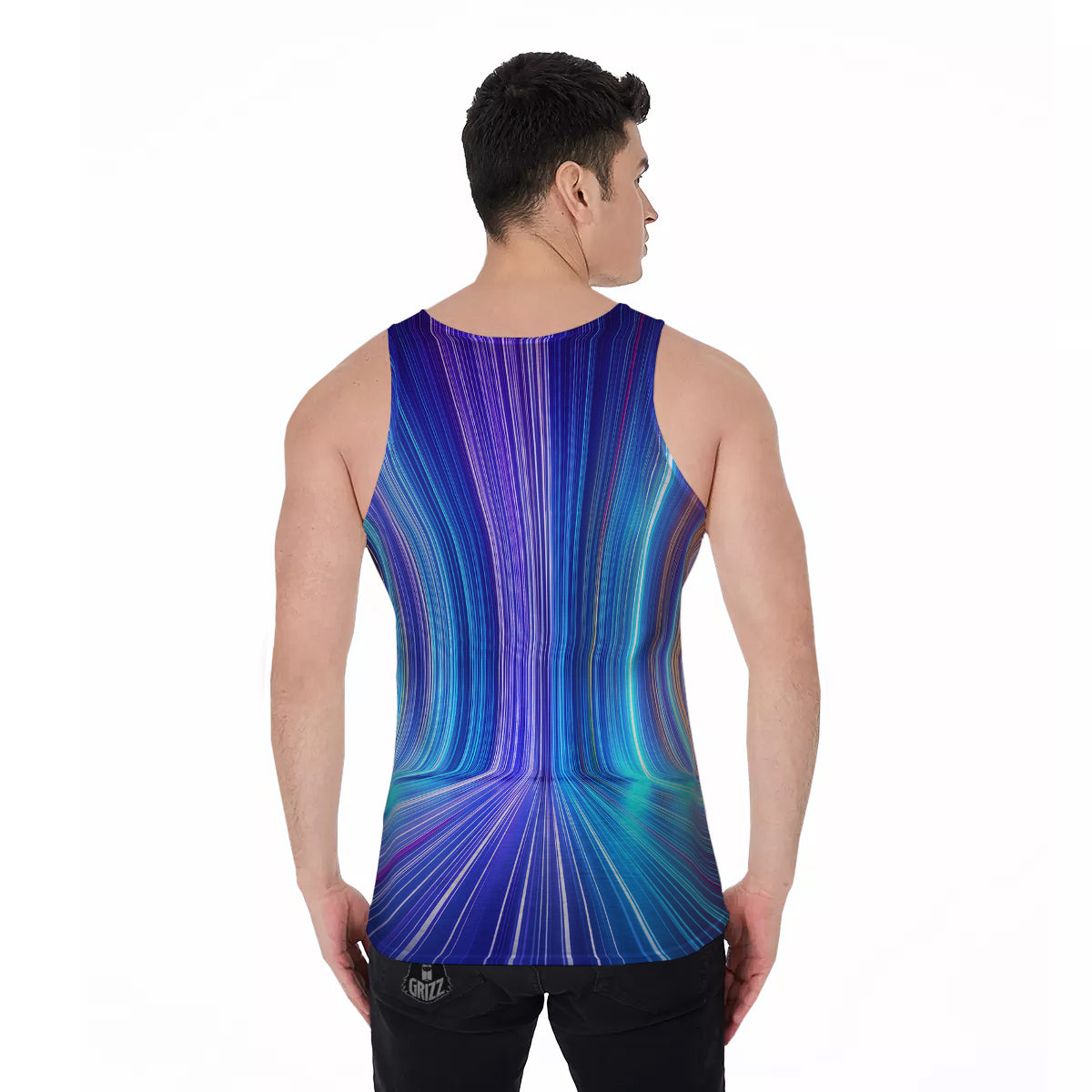 Hyperspace Colorful Print Men's Tank Top-grizzshop