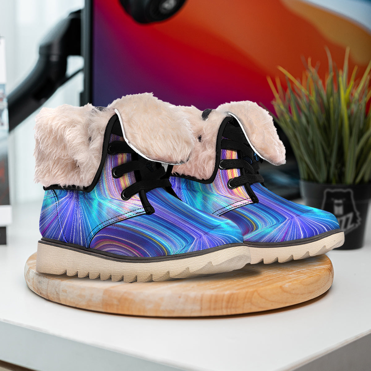 Hyperspace Colorful Print Snow Boots-grizzshop