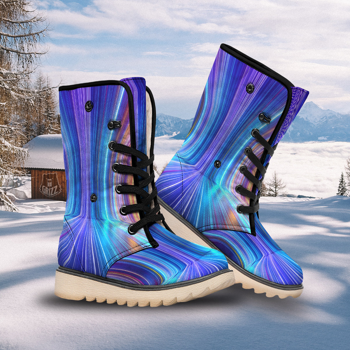 Hyperspace Colorful Print Snow Boots-grizzshop