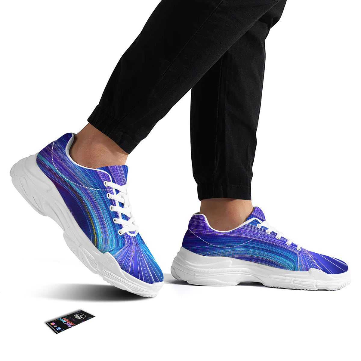 Hyperspace Colorful Print White Chunky Shoes-grizzshop