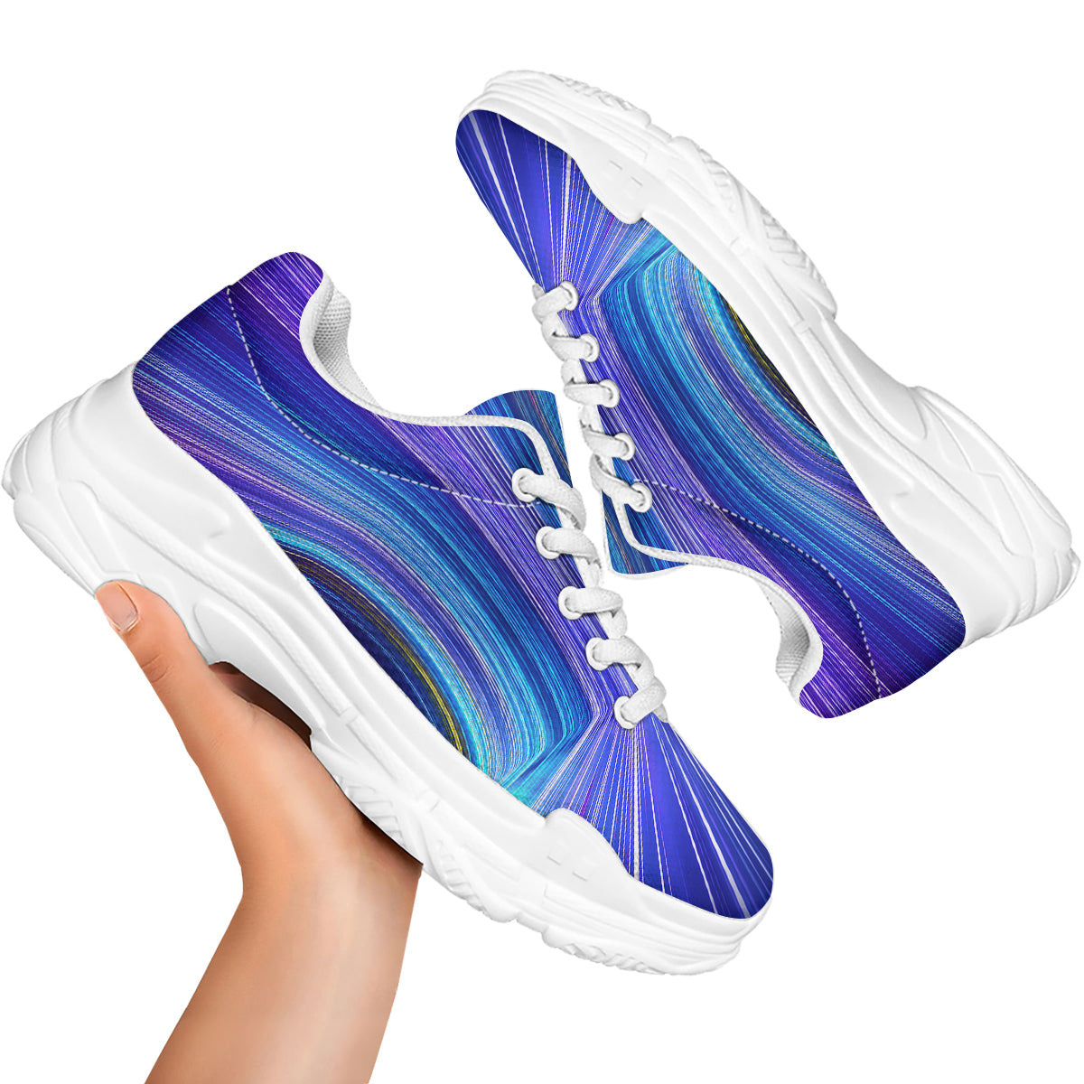 Hyperspace Colorful Print White Chunky Shoes-grizzshop