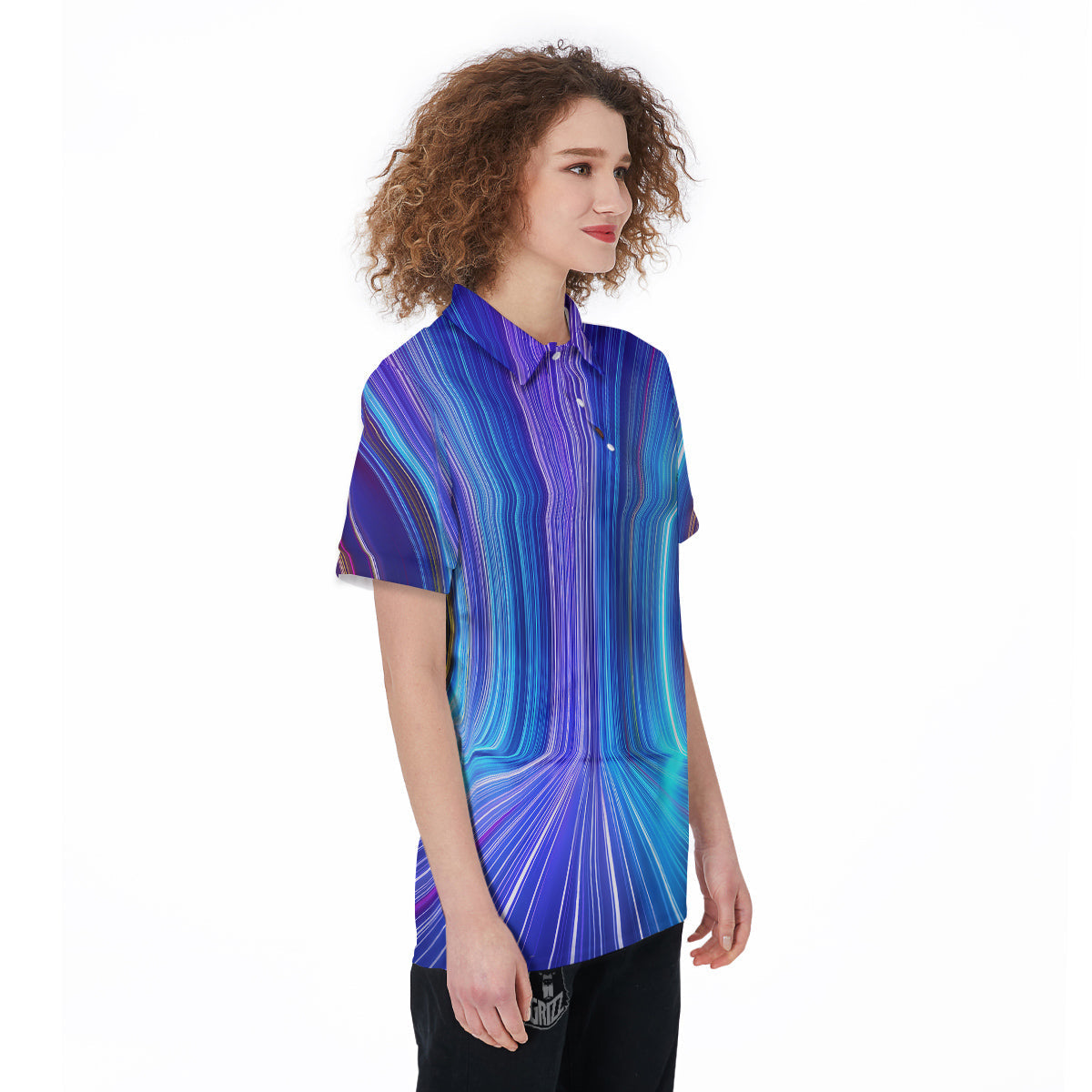 Hyperspace Colorful Print Women's Golf Shirts-grizzshop