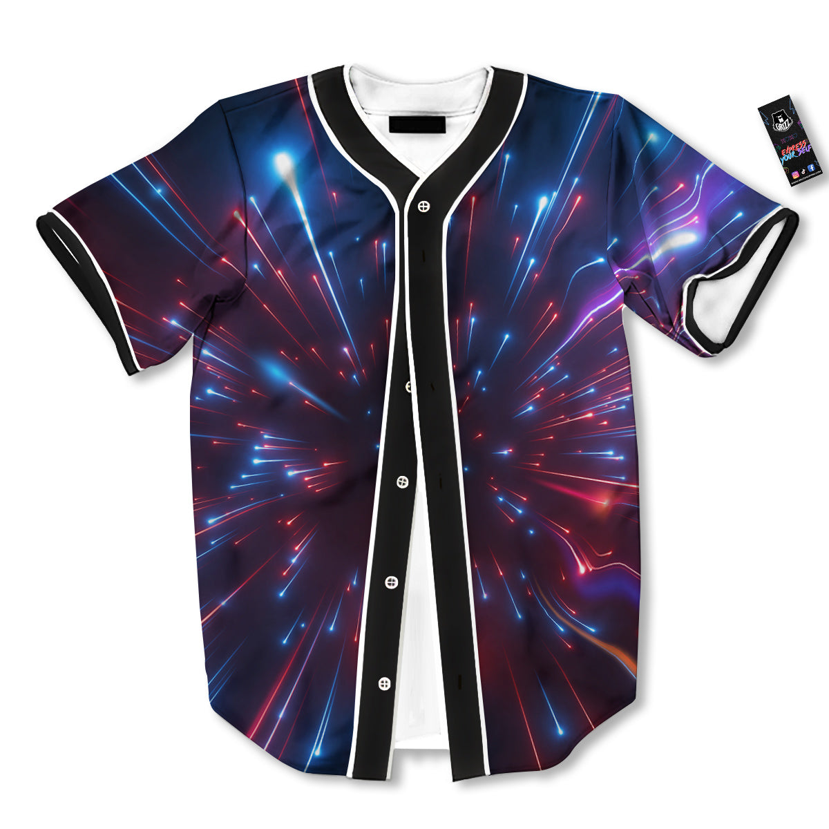 Hyperspace Cosmic Print Baseball Jersey-grizzshop