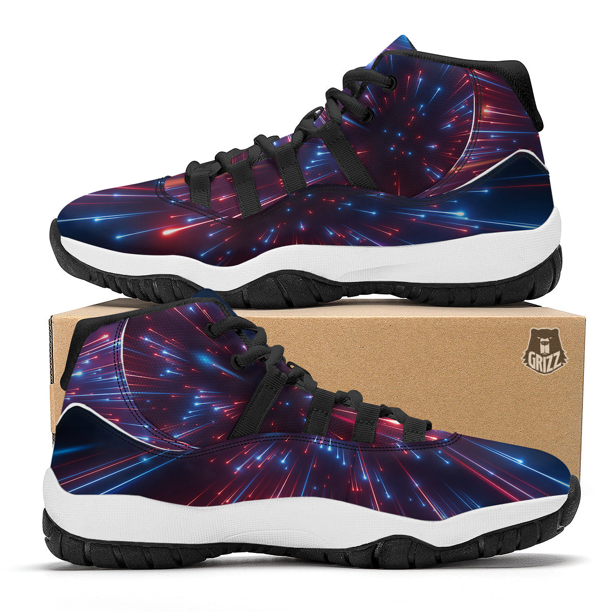 Hyperspace Cosmic Print Black Bball Shoes-grizzshop