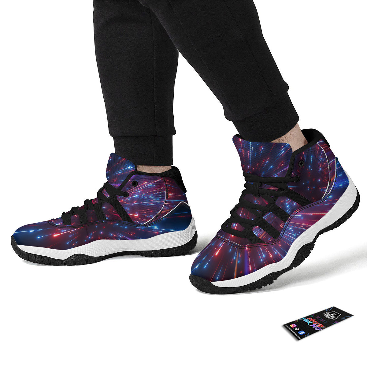 Hyperspace Cosmic Print Black Bball Shoes-grizzshop
