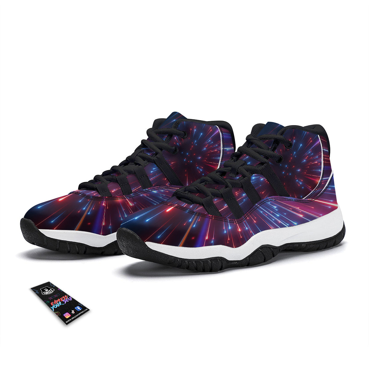 Hyperspace Cosmic Print Black Bball Shoes-grizzshop