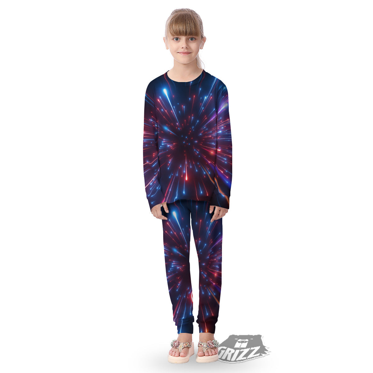 Hyperspace Cosmic Print Kid's Pajamas-grizzshop