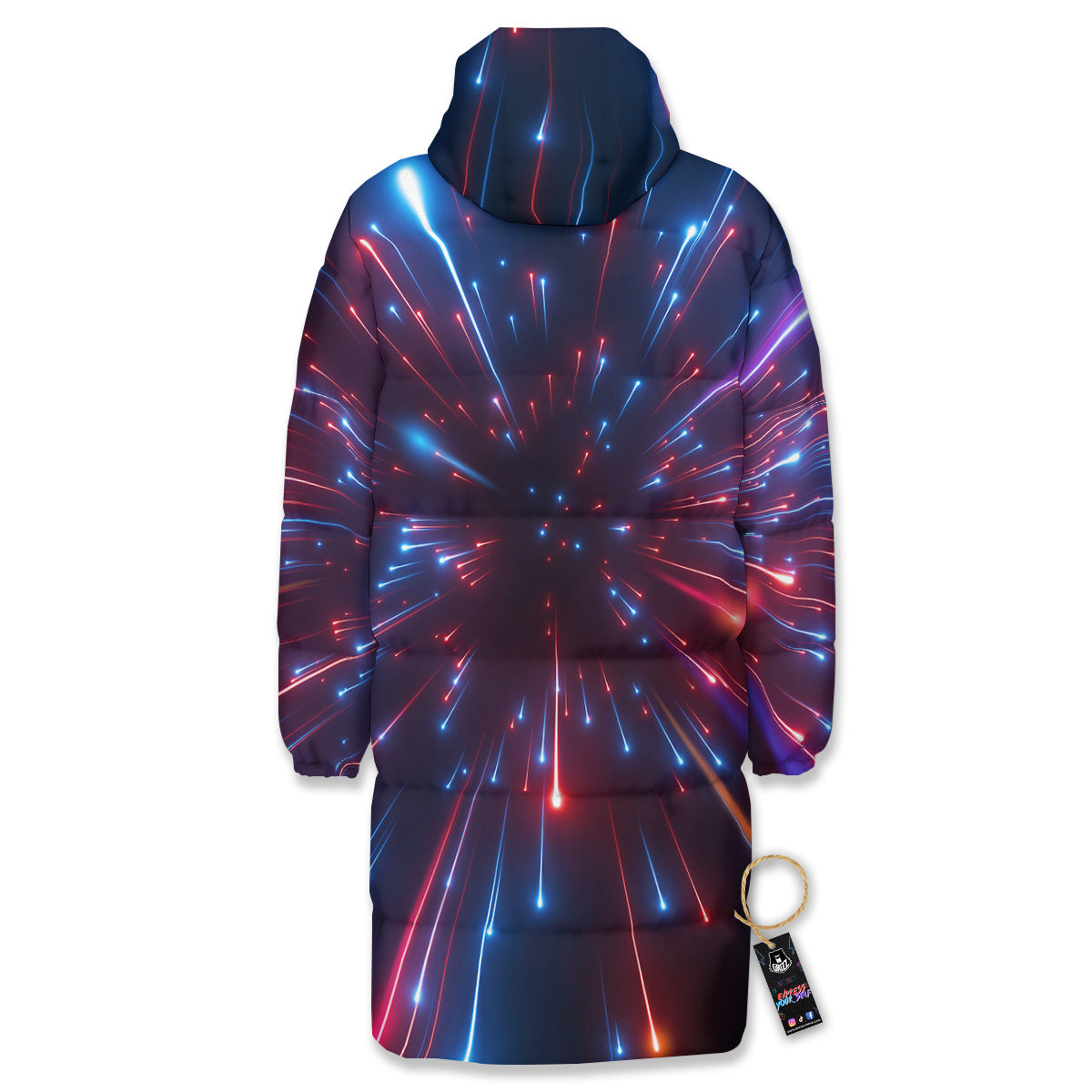 Hyperspace Cosmic Print Long Down Jacket-grizzshop