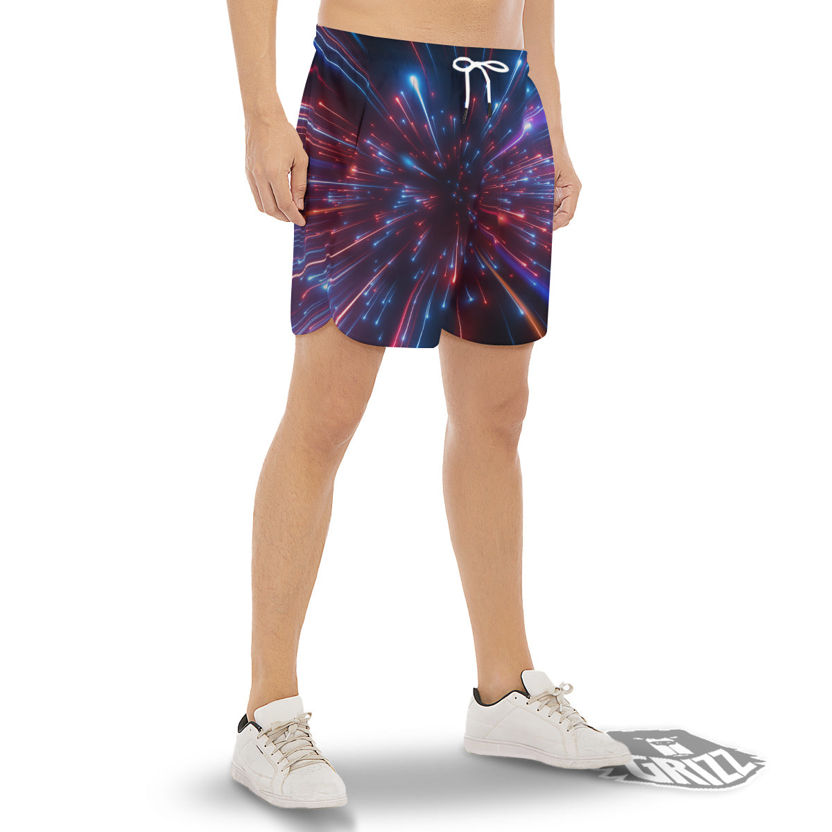 Hyperspace Cosmic Print Men's Gym Shorts-grizzshop