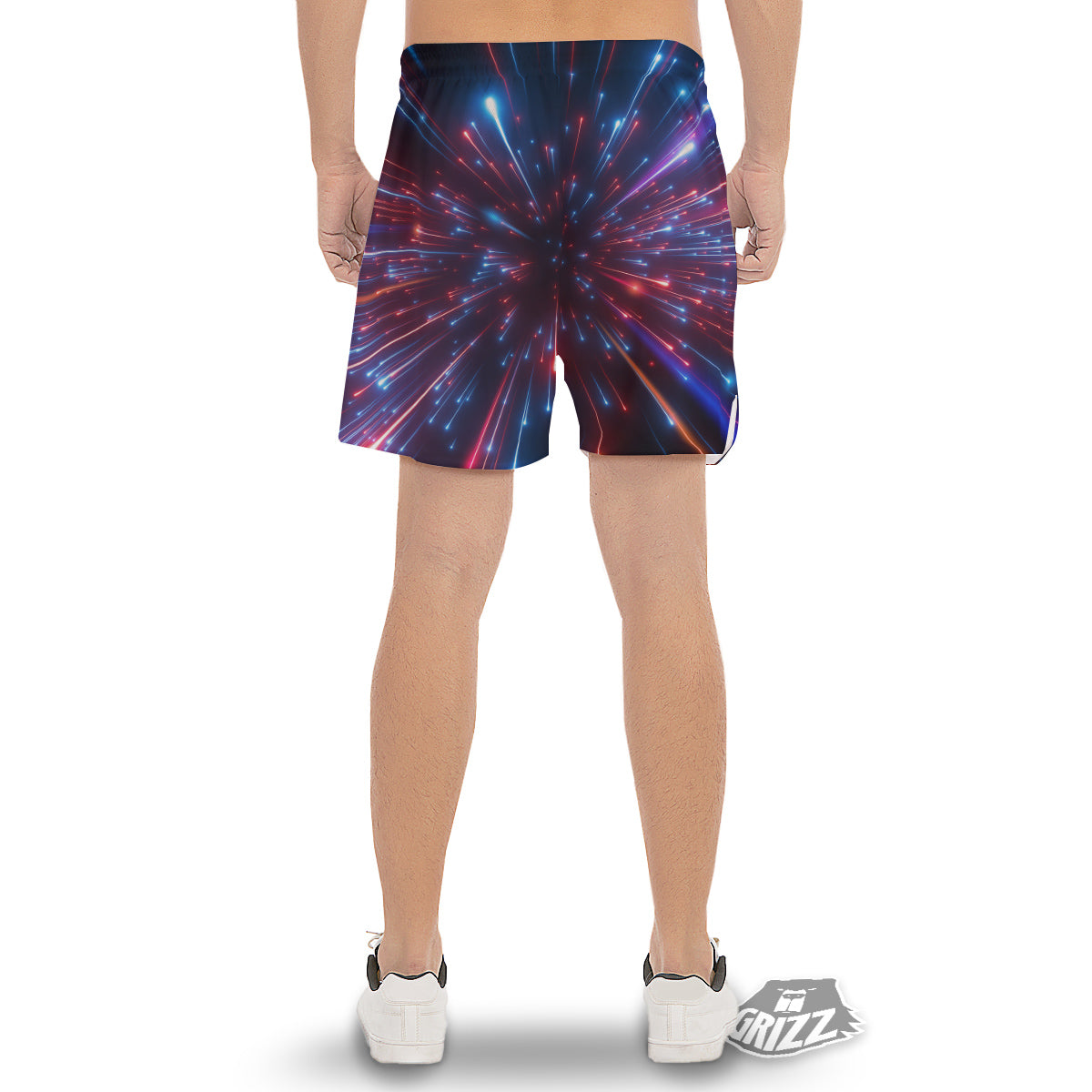 Hyperspace Cosmic Print Men's Gym Shorts-grizzshop