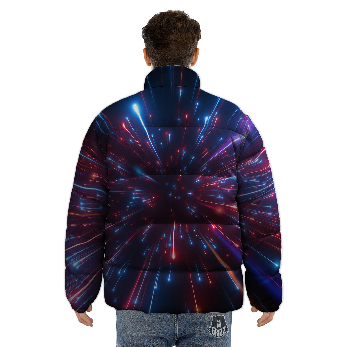 Hyperspace Cosmic Print Puffer Jacket-grizzshop