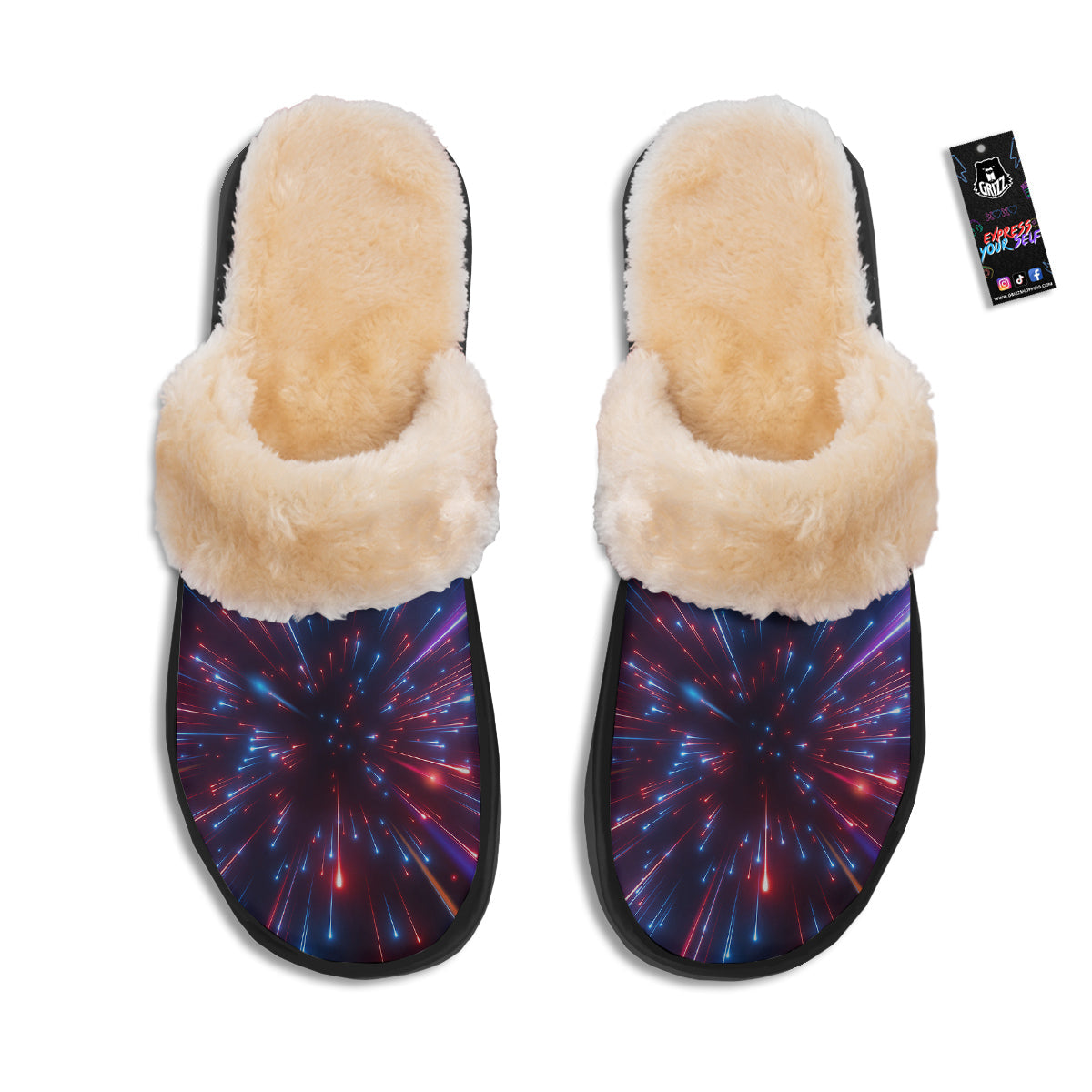 Hyperspace Cosmic Print Slippers-grizzshop