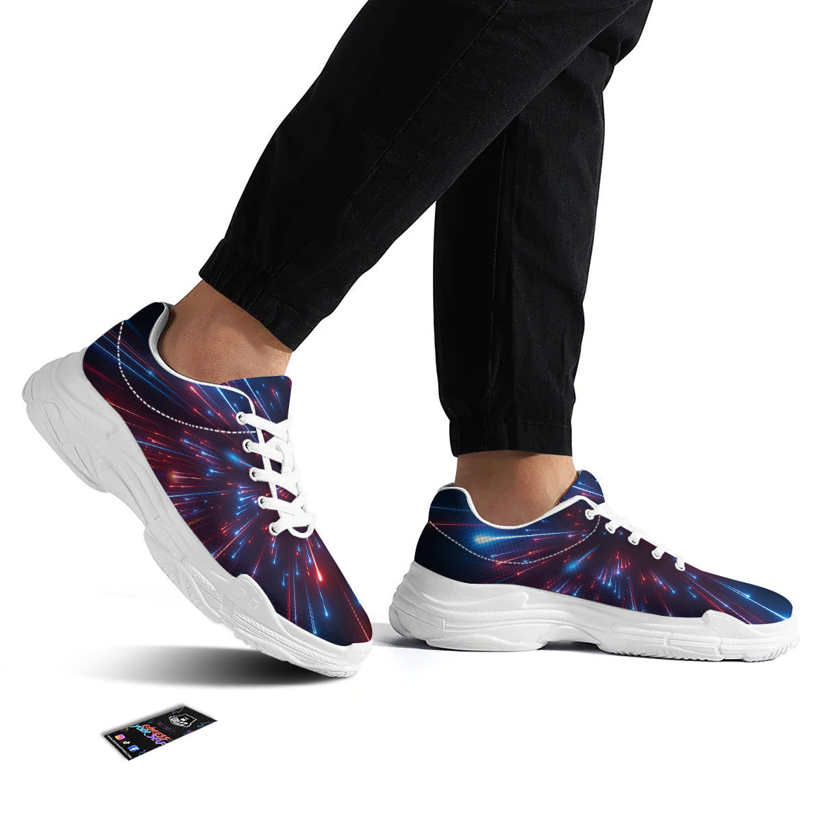 Hyperspace Cosmic Print White Chunky Shoes-grizzshop