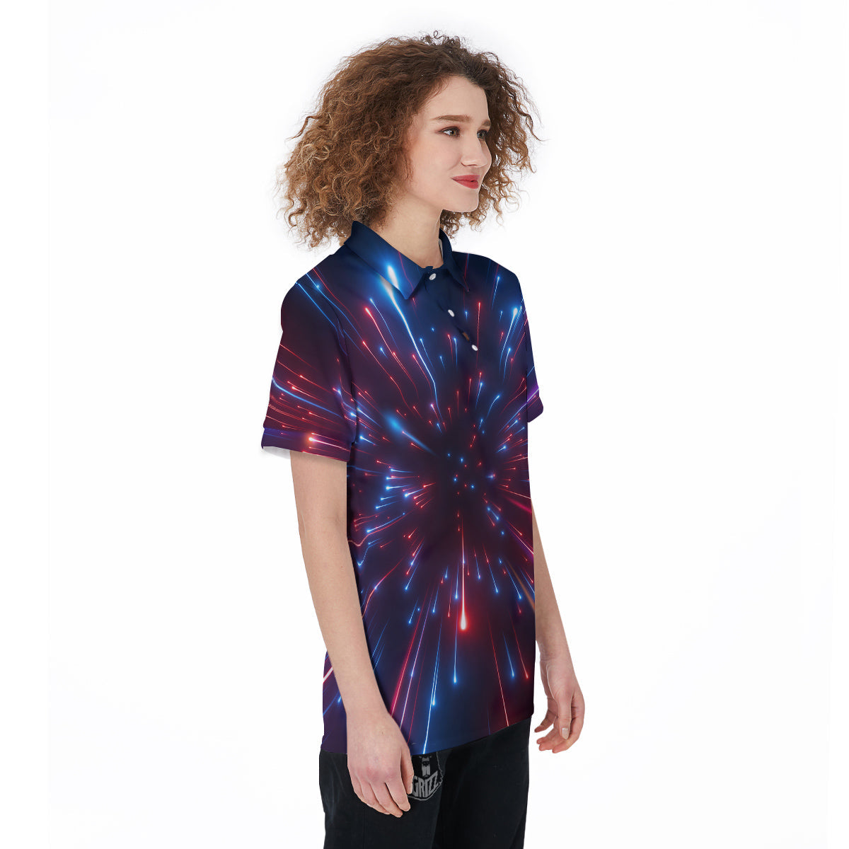 Hyperspace Cosmic Print Women's Golf Shirts-grizzshop