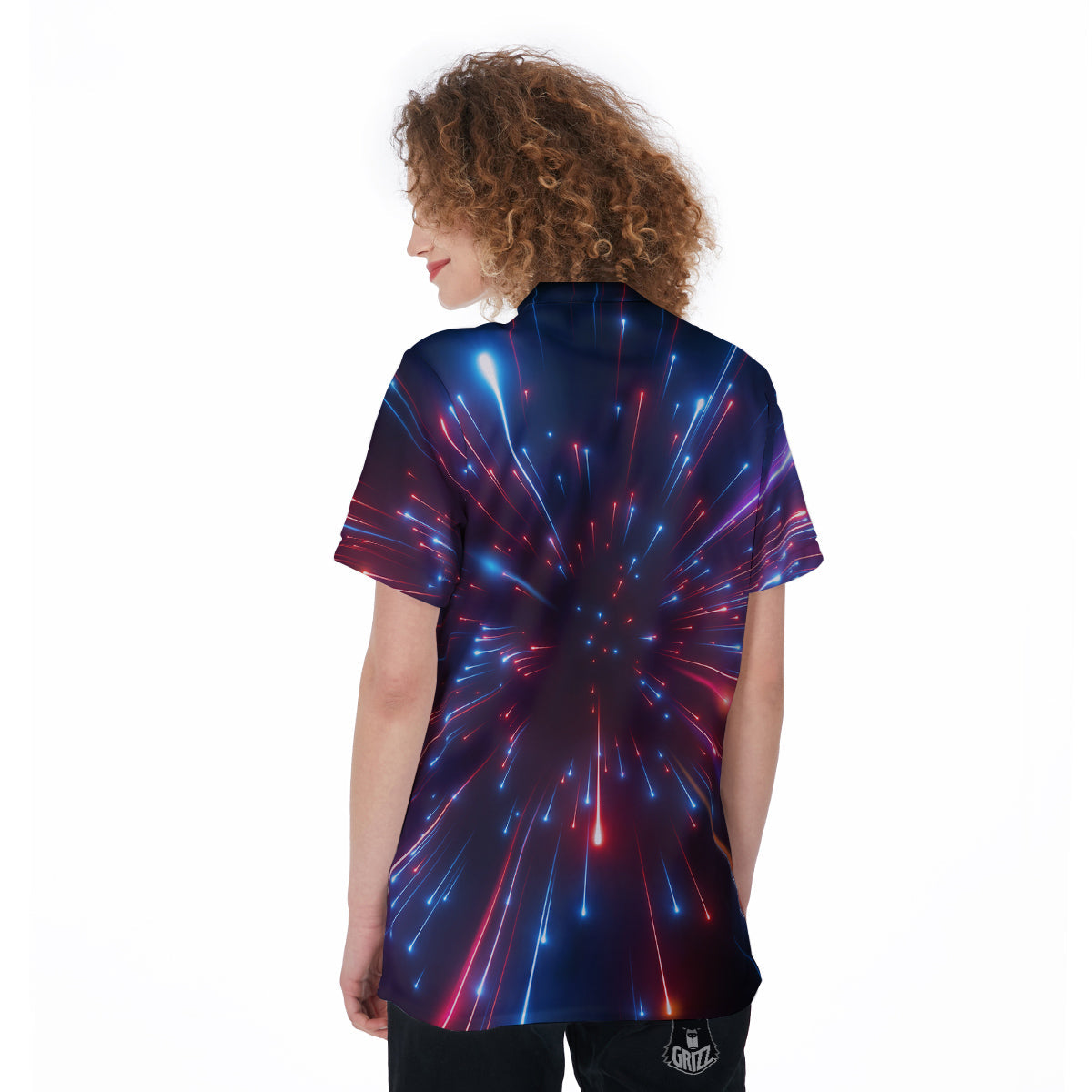 Hyperspace Cosmic Print Women's Golf Shirts-grizzshop