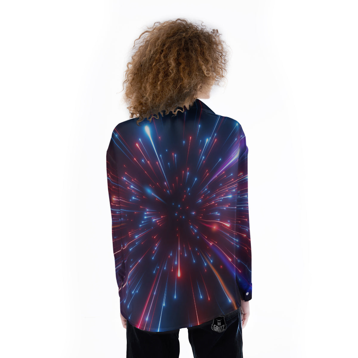 Hyperspace Cosmic Print Women's Long Sleeve Shirts-grizzshop