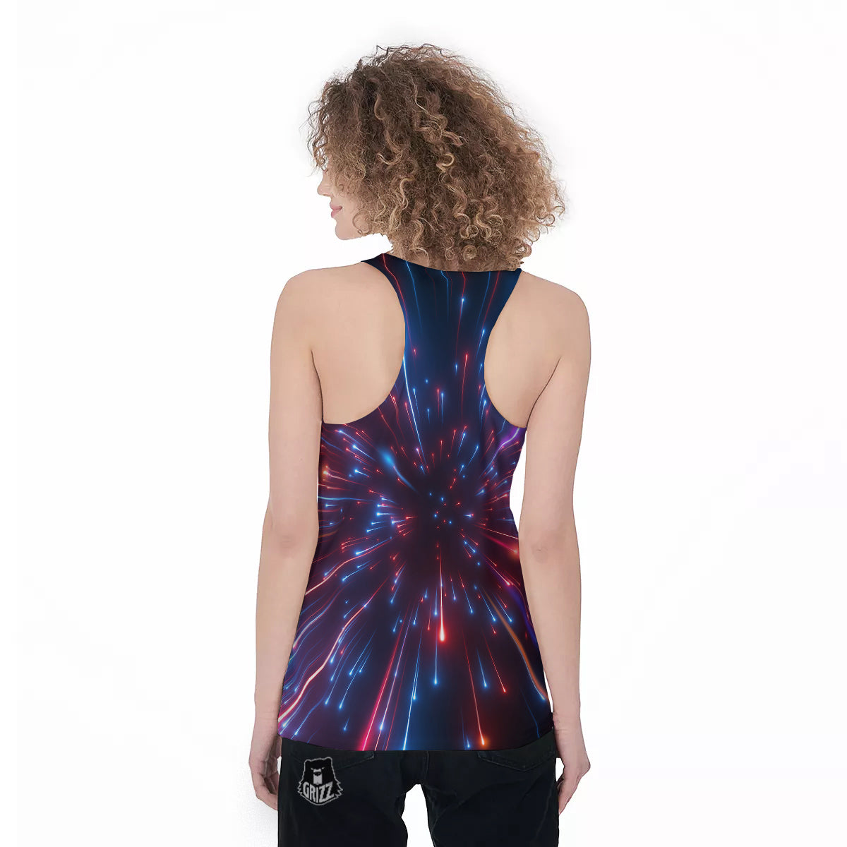 Hyperspace Cosmic Print Women's Racerback Tank Top-grizzshop
