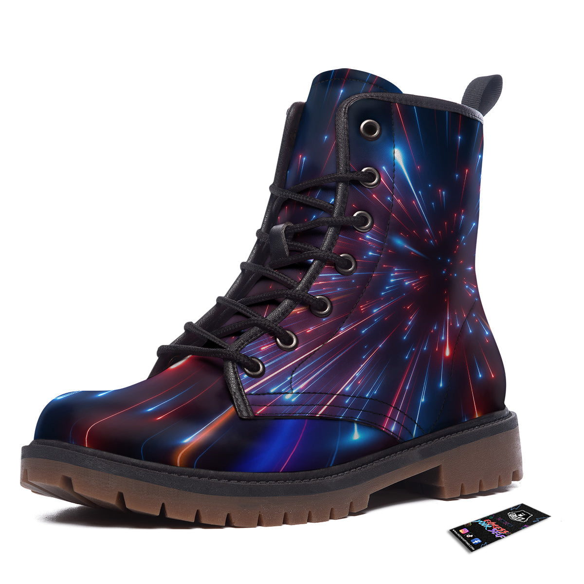 Hyperspace Cosmic Print Work Boots-grizzshop