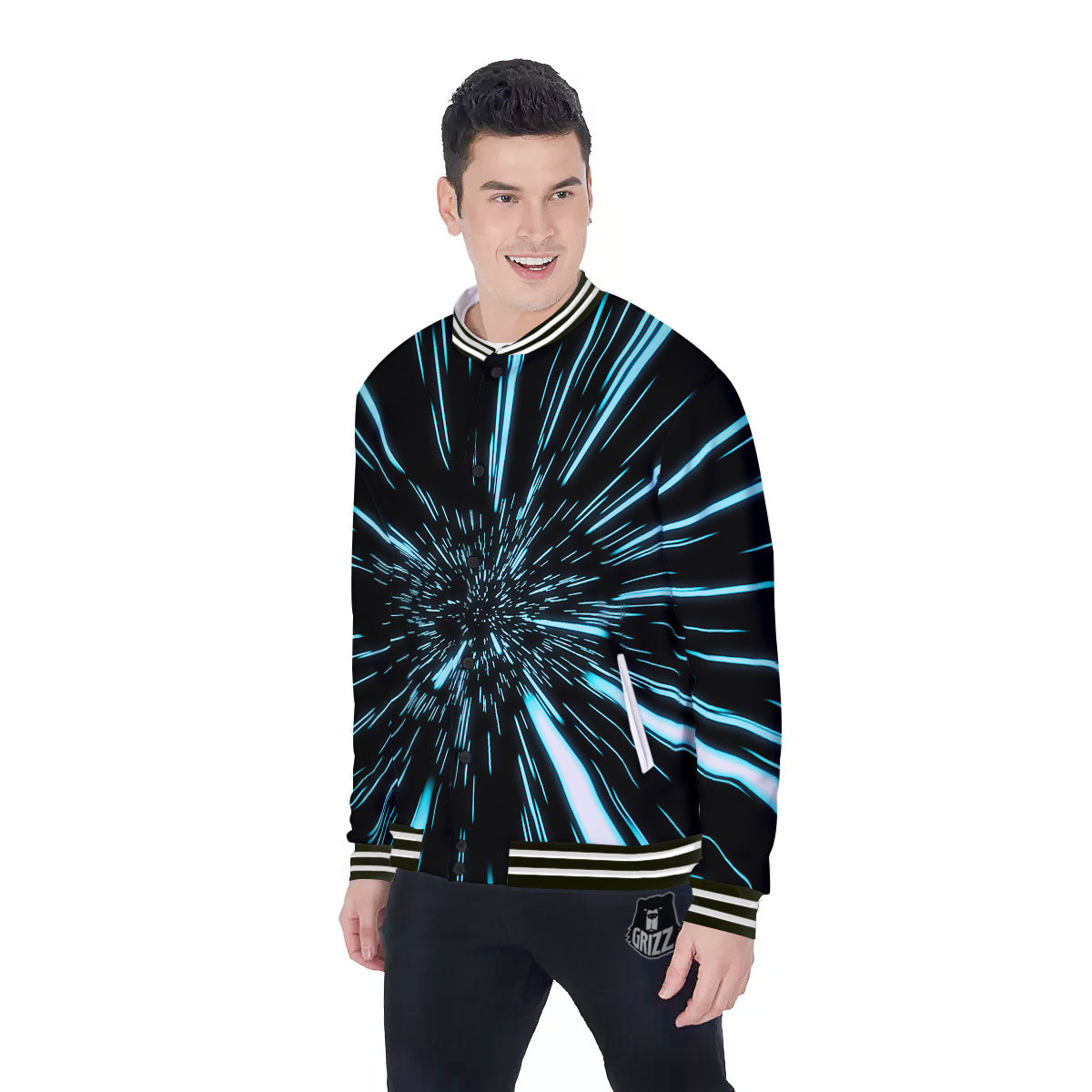 Hyperspace Galaxy Print Baseball Jacket-grizzshop