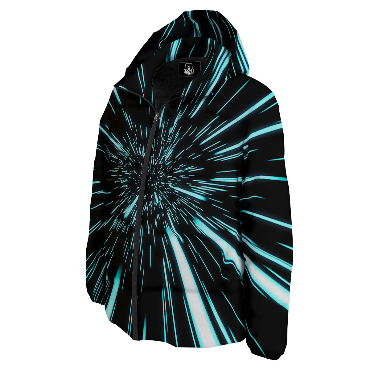 Hyperspace Galaxy Print Down Jacket-grizzshop