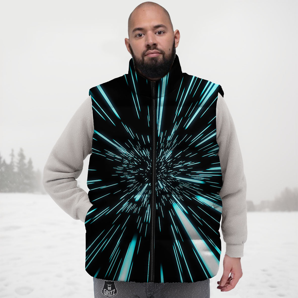 Hyperspace Galaxy Print Down Vest
