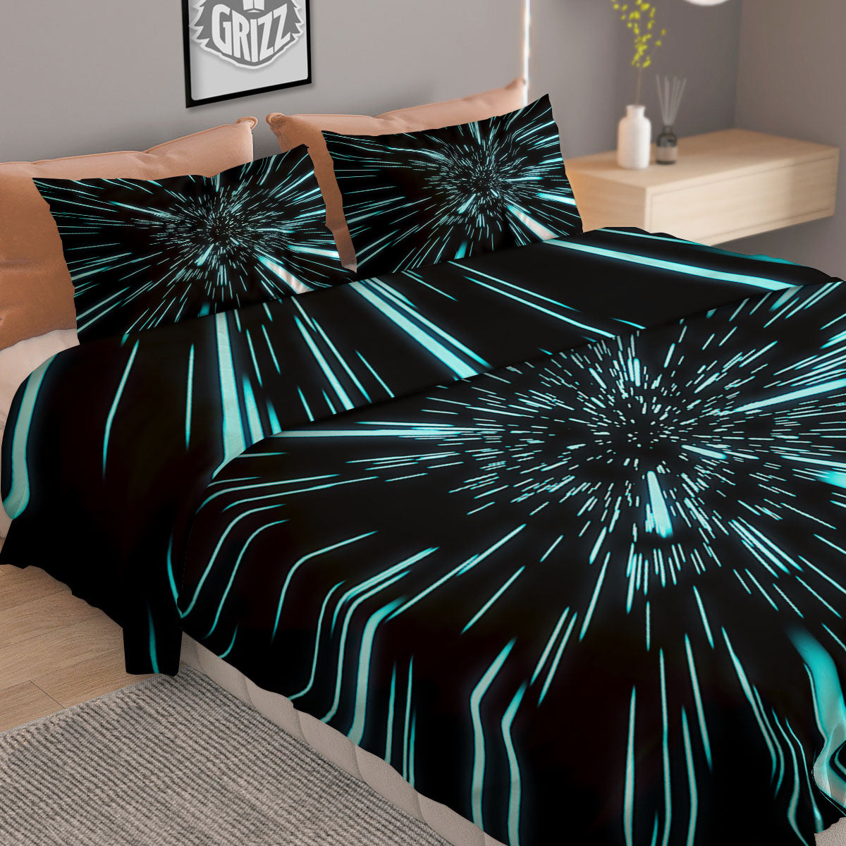 Hyperspace Galaxy Print Duvet Cover Bedding Set