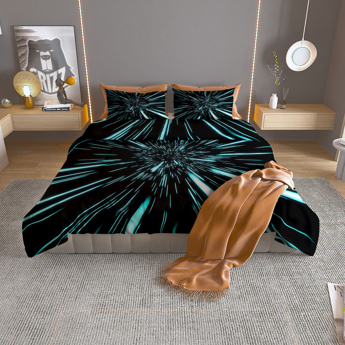 Hyperspace Galaxy Print Duvet Cover Bedding Set