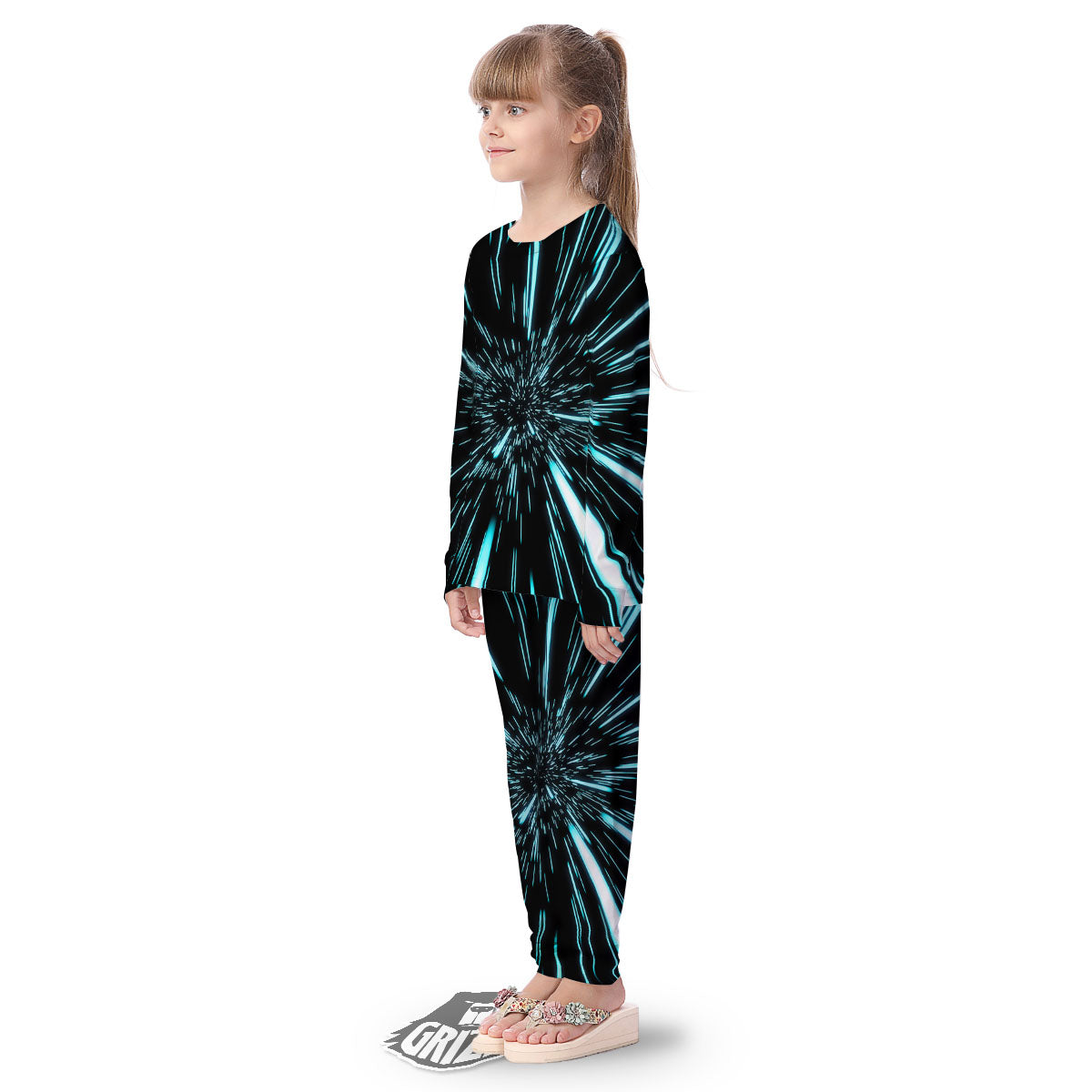 Hyperspace Galaxy Print Kid's Pajamas-grizzshop