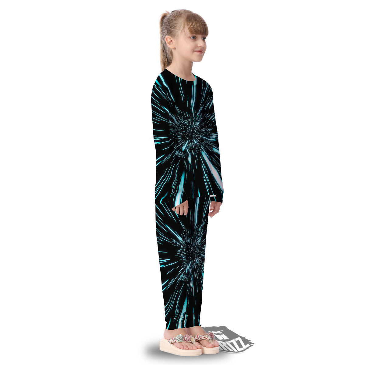 Hyperspace Galaxy Print Kid's Pajamas-grizzshop