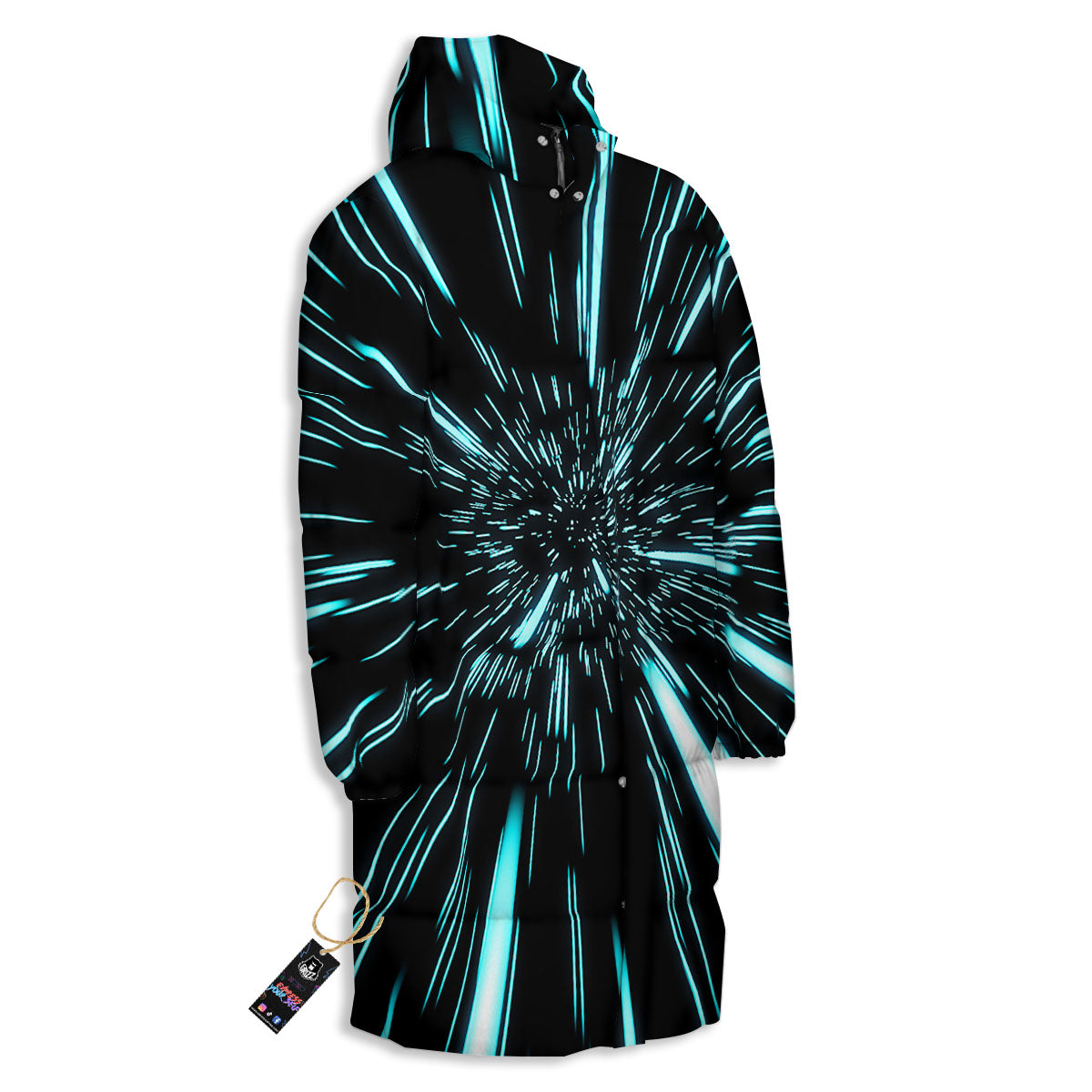 Hyperspace Galaxy Print Long Down Jacket-grizzshop